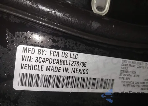 2020 Dodge Journey Se Value z USA, uszkodzony, nr VIN 3C4PDCAB6LT278705